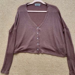 urban outfitters brown button down cardigan